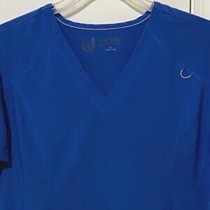 Urbane Womens Scrub Top XL Royal Blue V-neck Short Sleeves Pockets Uniform Tech